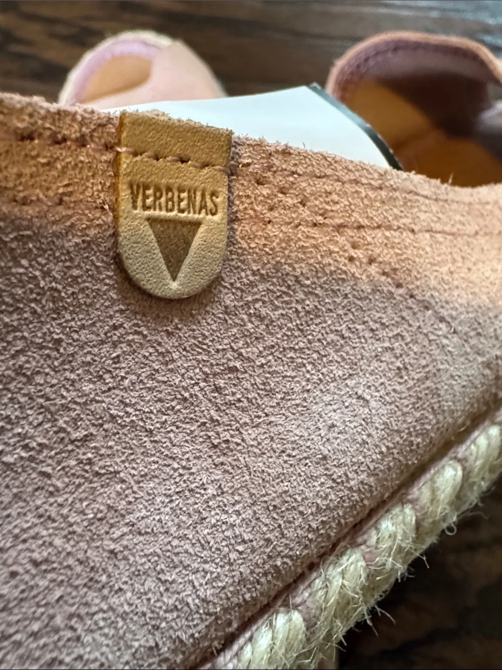 Peep-Toe Suede Espadrille Flats in Blush Pink